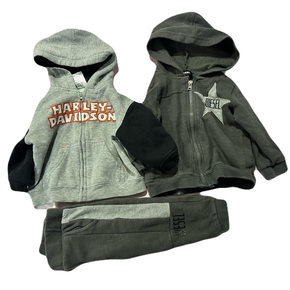 Size 12 M Diesel and Harley Davidson bundle tracksuit and hoodie
